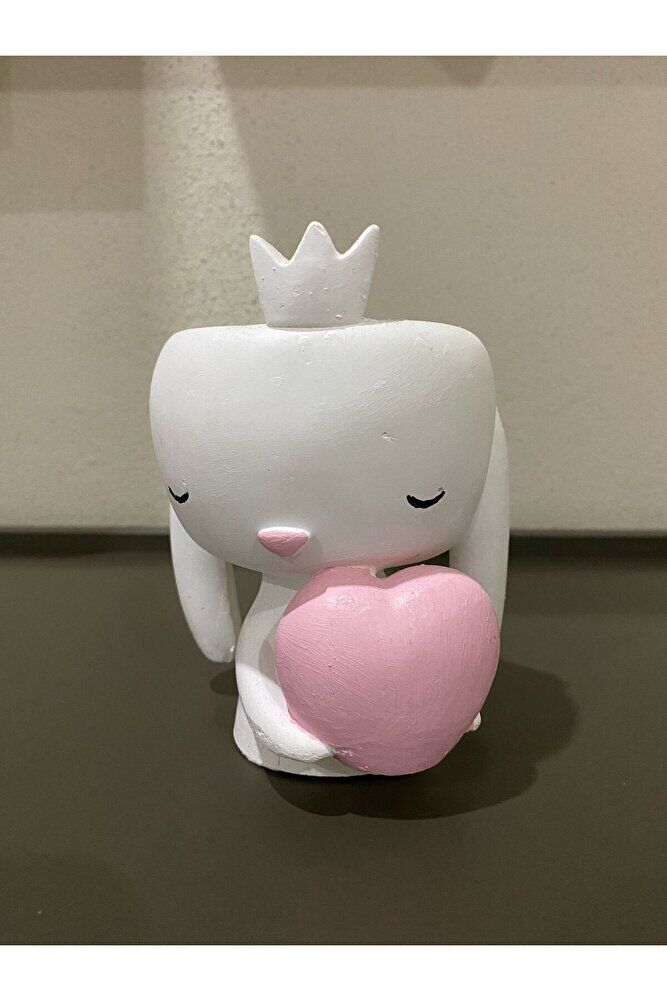 Thebestonline Dekoratif Alçı Sevimli Tavşan Kaktüs Sukulent Saksısı, Mumluk