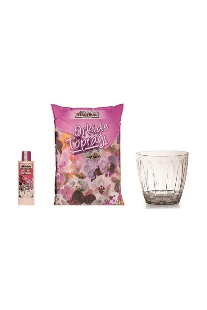 Thebestonline  Orkide Toprağı, Orkide Saksısı (1.5L) ve Orkide Besini 3'lü Seti