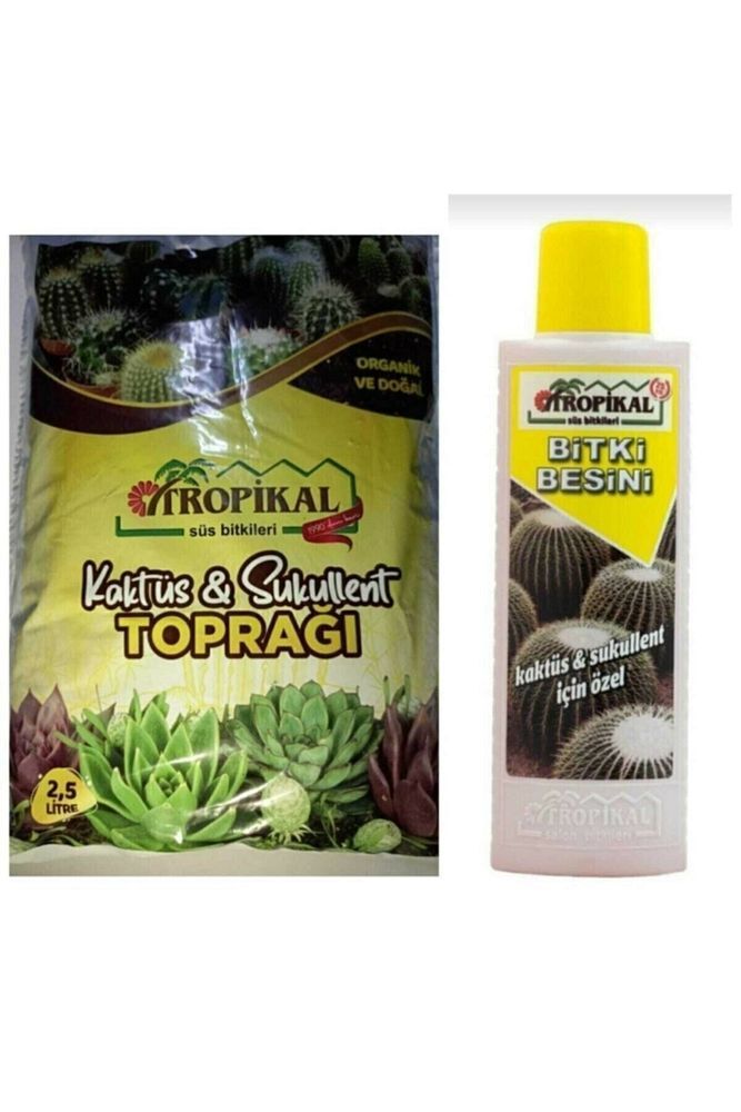 Thebestonline  Kaktüs Sukulent Toprağı 3 Litre Ve Kaktüs Besini 225 Ml Kaktüs Bakım Seti