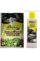 Thebestonline  Kaktüs Sukulent Toprağı 3 Litre Ve Kaktüs Besini 225 Ml Kaktüs Bakım Seti