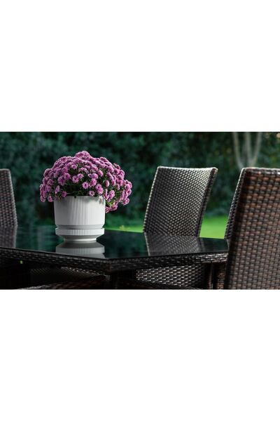 Lüks Saksı Tabaklı No: 1 Ev Ofis Bahçe Balkon Saksısı 1,7 Lt ( S281 )