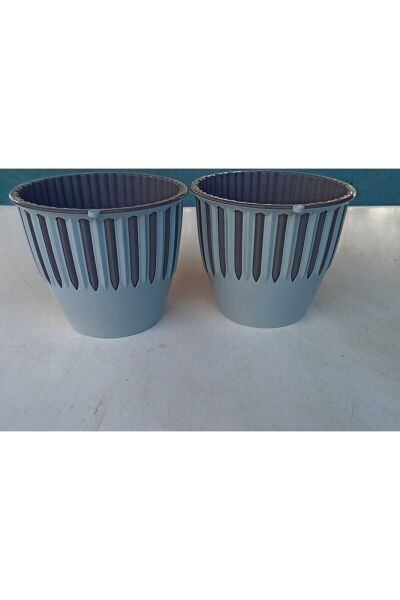 2 Adet Piyano Saksı No-5 Çap: 18,8 Cm Yükseklik: 15,9 Cm 3 Litre Kahverengi