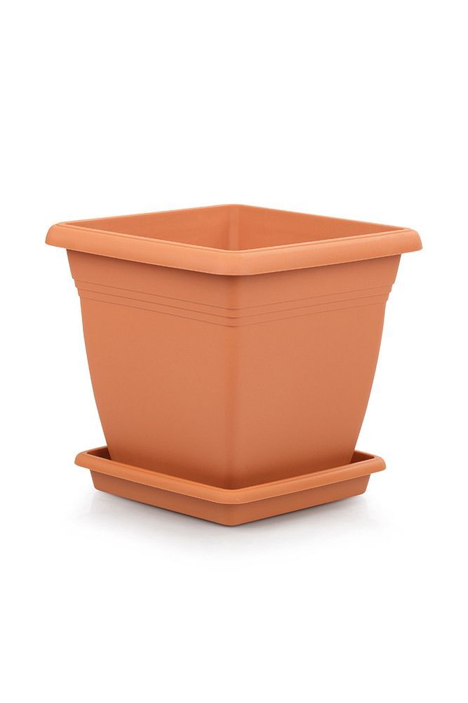 Vk05 Tabaklı Villa Kare Saksı 64 Litre Kiremit