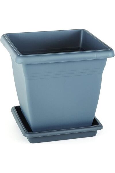 Vk06 Villa Kare Saksı No:6 Tabaklı 60 Cm, 110 Litre Antrasit