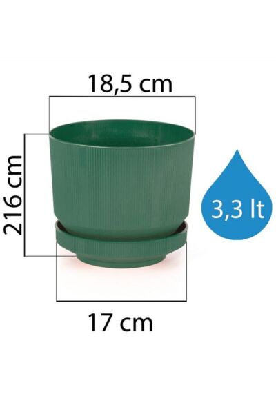 Serinova Lüks Saksı 3,30lt Yeşil