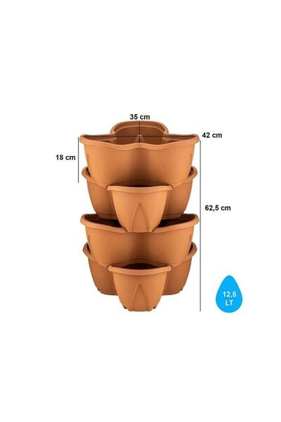 Pamukkale Saksı Kahverengi 12,5 Litre