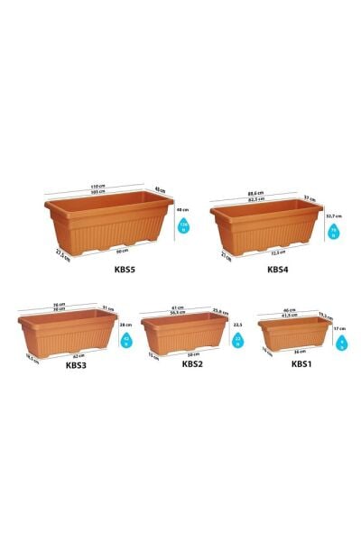 Kbt01 Kemer Bahçe Saksı Set 1 No 9 Litre 46 Cm, Antrasit