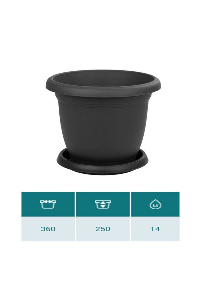 Villa Saksı 14 Litre Antrasit