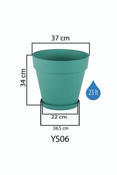 Yalı Saksı Dekoratif Salon Ve Balkon Saksısı 23 Lt Kırık Beyaz Renk