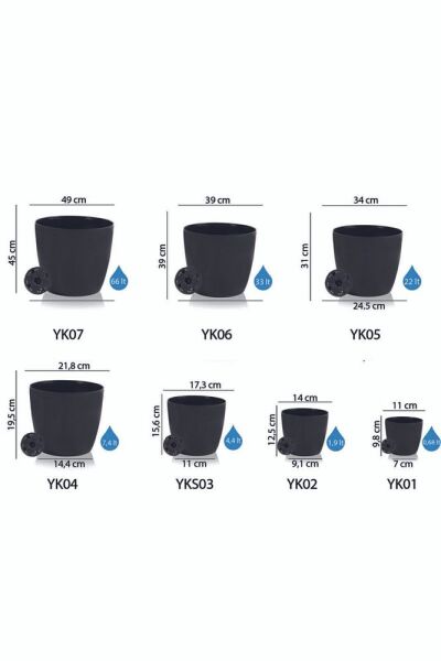 Yakut Saksı Beyaz 22 Lt 2 Li Set