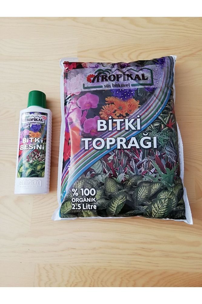 Tropikal Bitki Toprağı 2,5 Litre/Tropikal Bitki Besini 225 ml