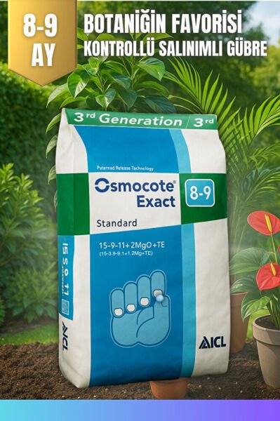 Osmocote® Exact Standard 15-9-11 + 2MgO + TE | 8-9 Ay Kontrollü Salınımlı Gübre (50 gram)